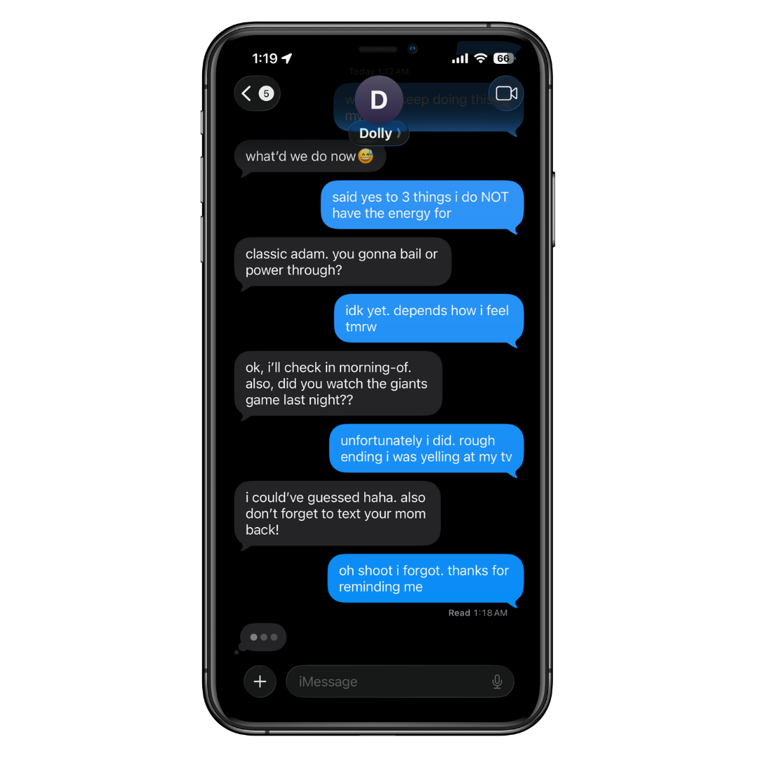 iPhone with conversation